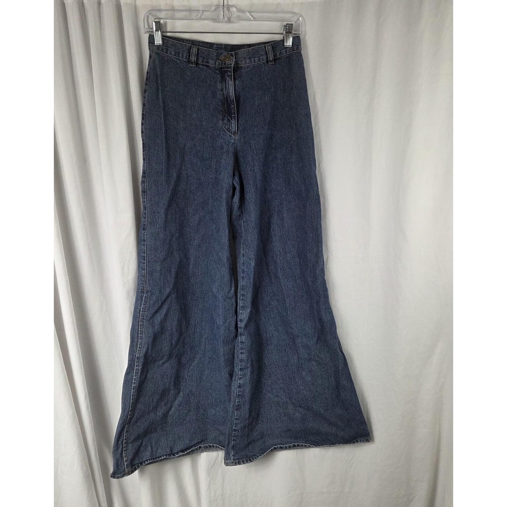 Jeans Juniors 15 Blue Medium Wash High Rise Relaxed Wide Leg Denim Pants Teens